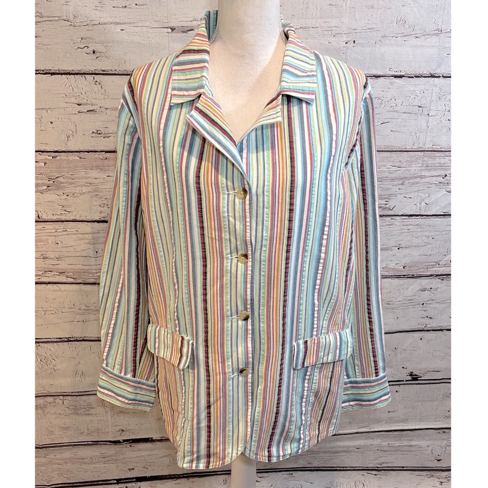 DENIM 24/7 Striped Cotton Blazer-20W